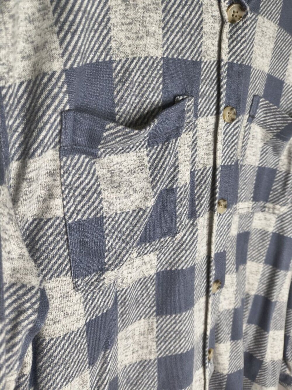 Angels Forever Young Women's Size XL Blue And Gray Plaid SOFT Long Sleeve Button - Picture 2 of 13